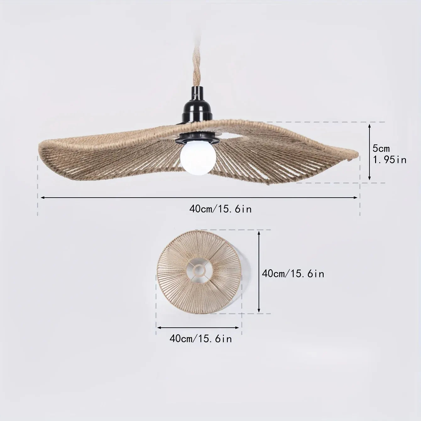Handwoven Paper Rope Pendant Lampshade | Natural Artisan Design