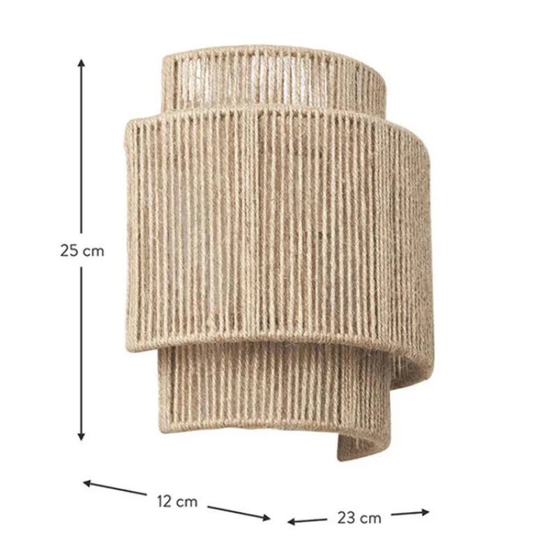 Handwoven Rattan Wall-Mounted Lamp Fixture