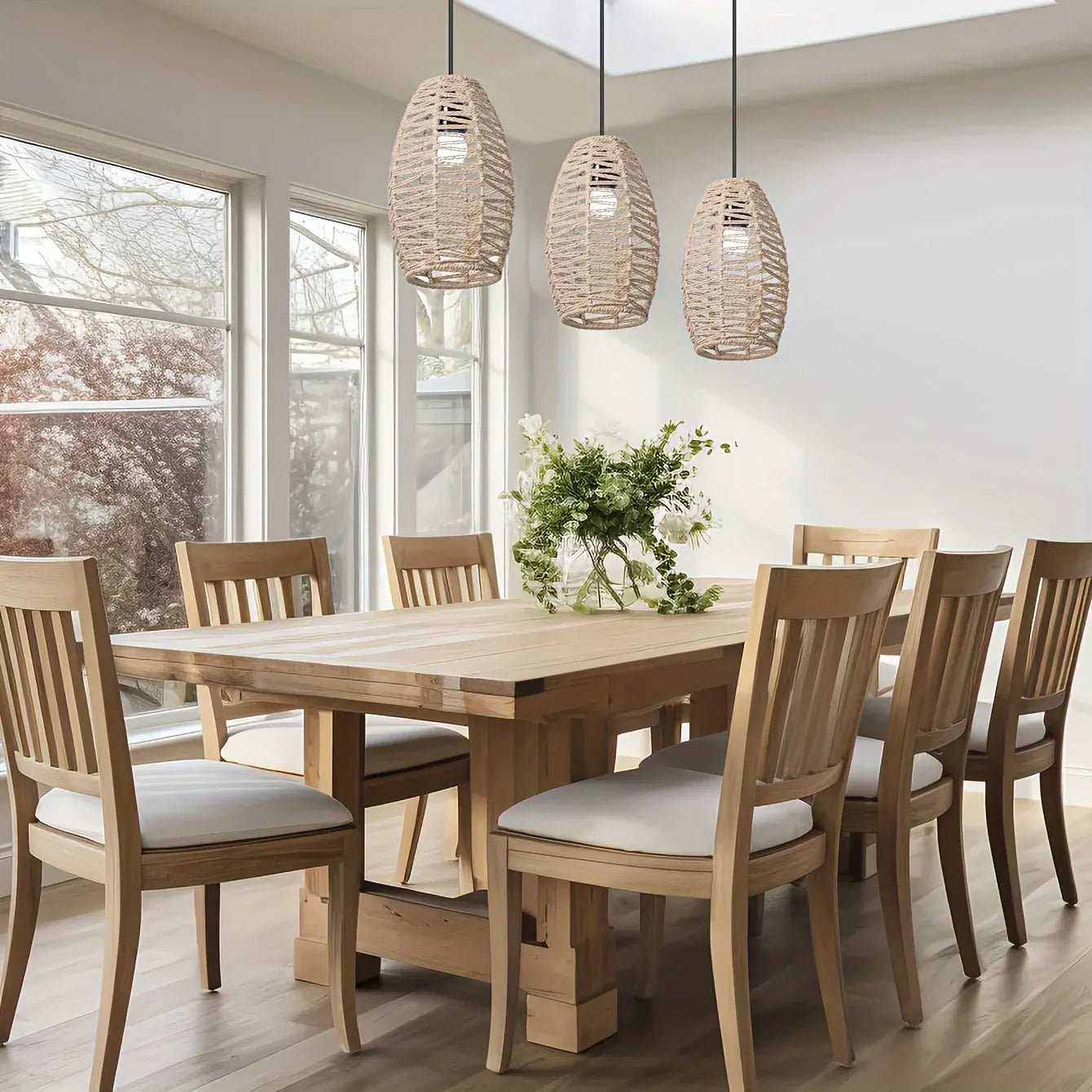 Handwoven Rope Pendant Shade | Natural Woven Ceiling Light Fixture