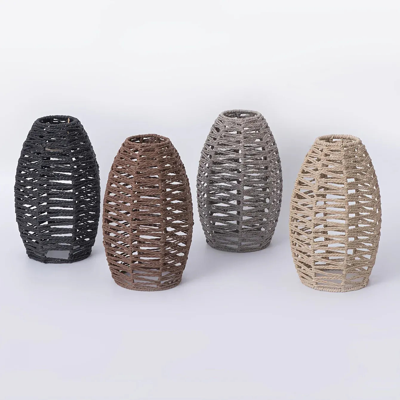 Handwoven Rope Pendant Shade | Natural Woven Ceiling Light Fixture