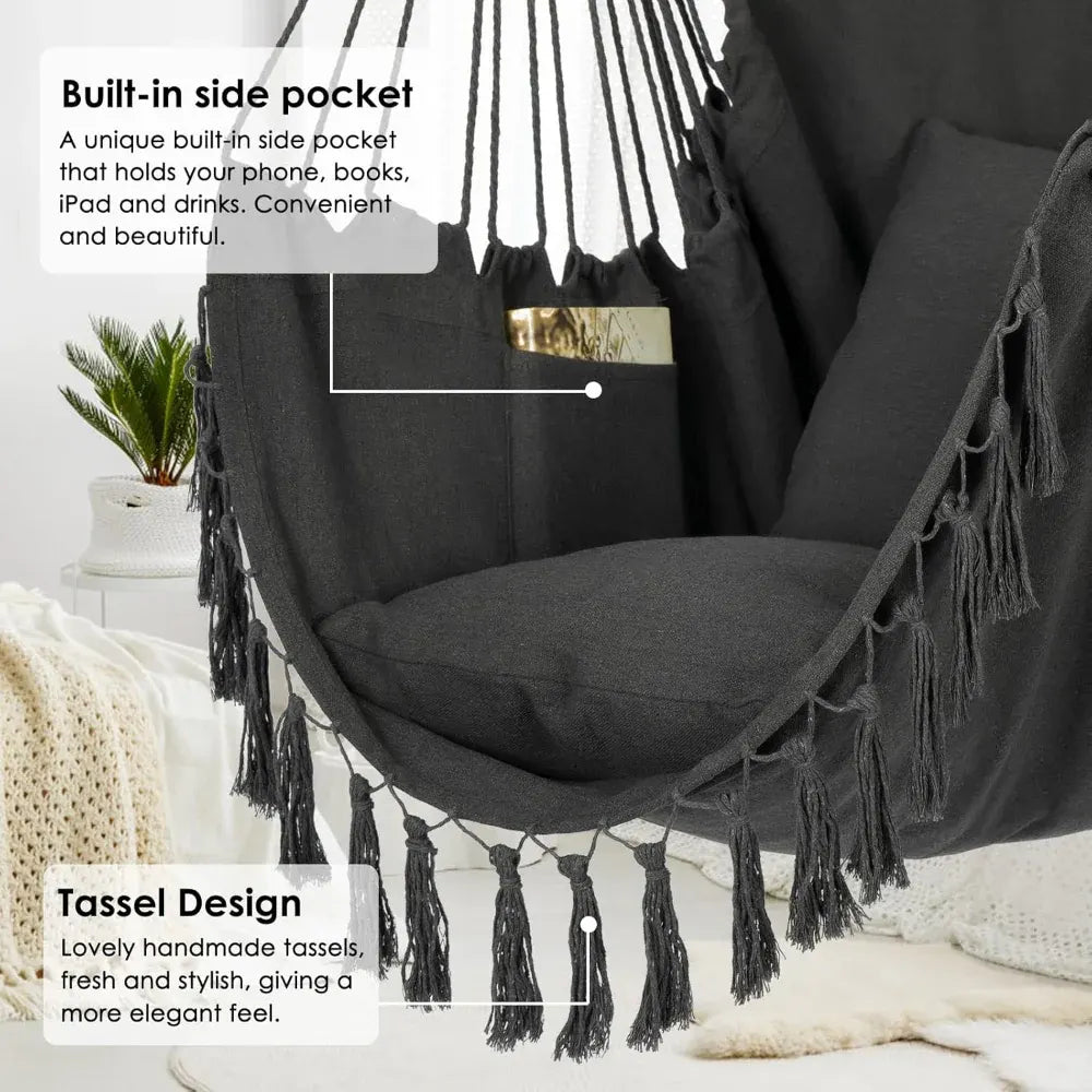 Hanging Hammock Swing Chair for Indoor and Outdoor Use