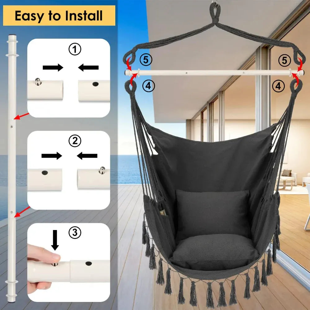 Hanging Hammock Swing Chair for Indoor and Outdoor Use