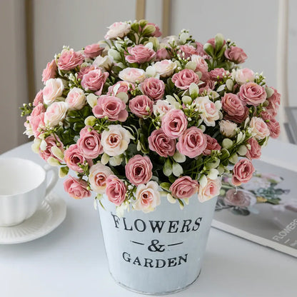 Hanging Rose Basket Artificial Flower Arrangement for Patio - Mother's Day Decor