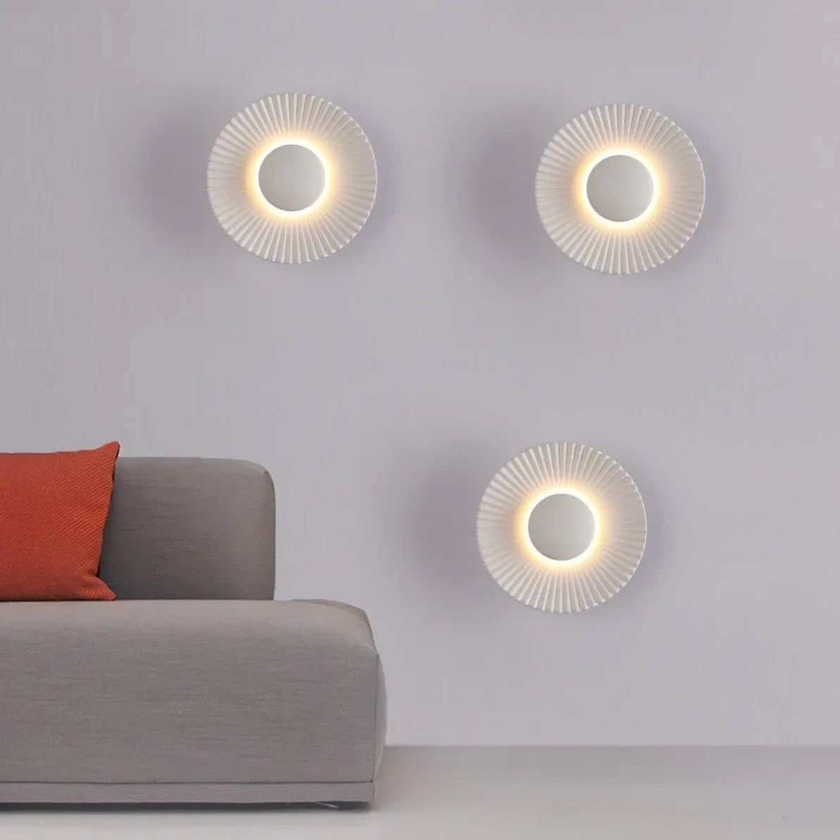 Hasna SunRay Sconce | Modern Metallic Sunburst Wall Light Design