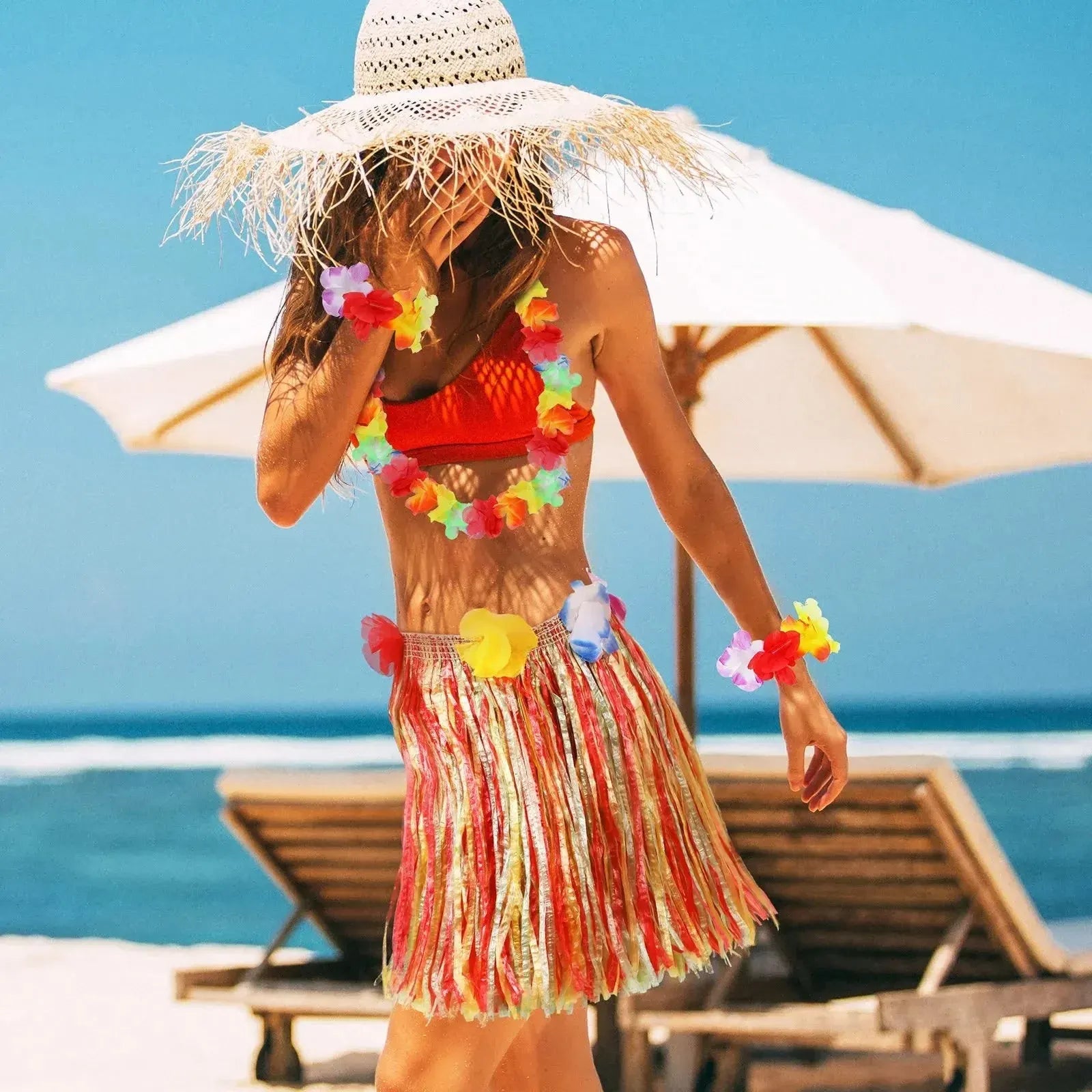 Hawaiian-Themed Halloween Costume Outfit Set