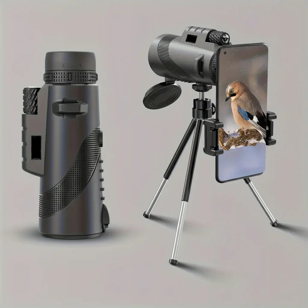 HD Monocular Scope with Phone Adapter Mount for Outdoor Viewing