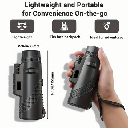 HD Monocular Scope with Phone Adapter Mount for Outdoor Viewing