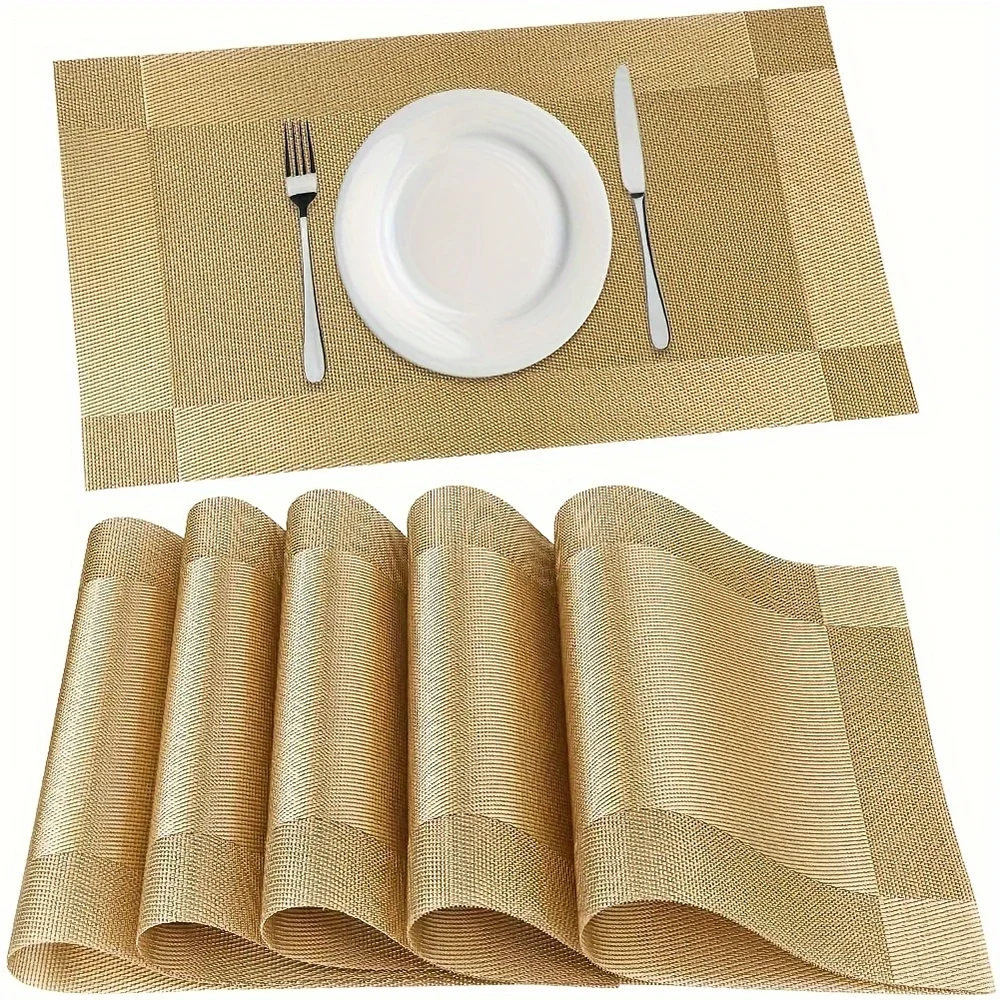 Heat-Resistant PVC Placemats – Washable, Non-Slip Table Protection Mats