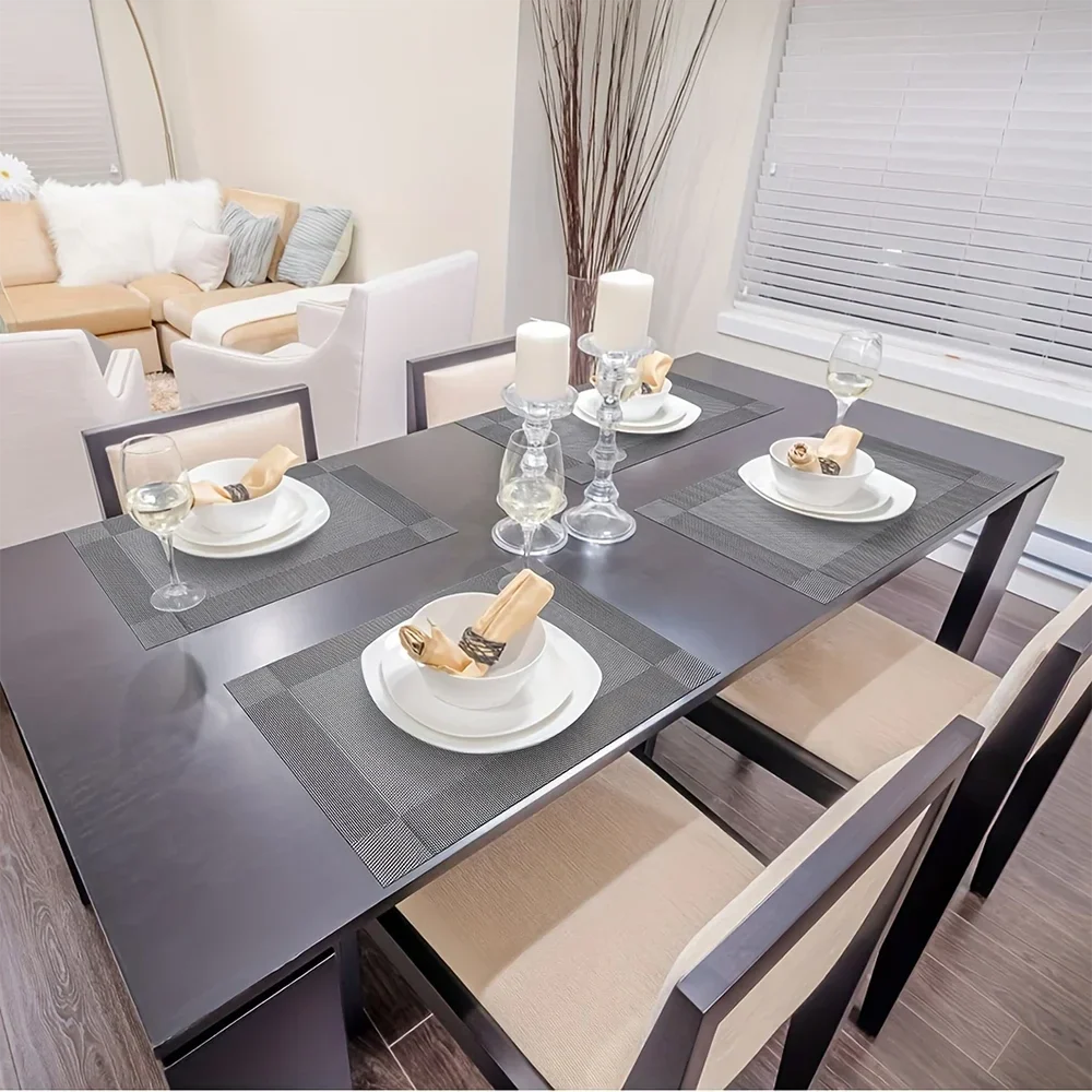 Heat-Resistant PVC Placemats – Washable, Non-Slip Table Protection Mats
