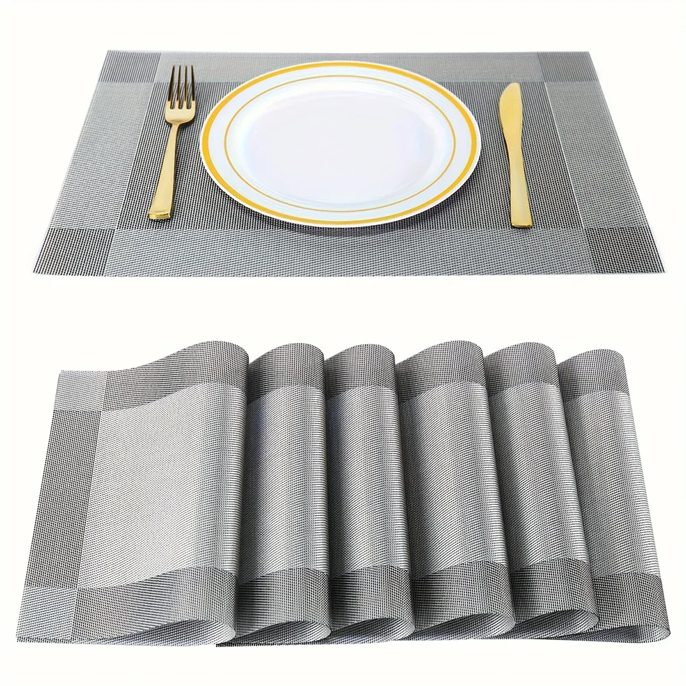 Heat-Resistant PVC Placemats – Washable, Non-Slip Table Protection Mats