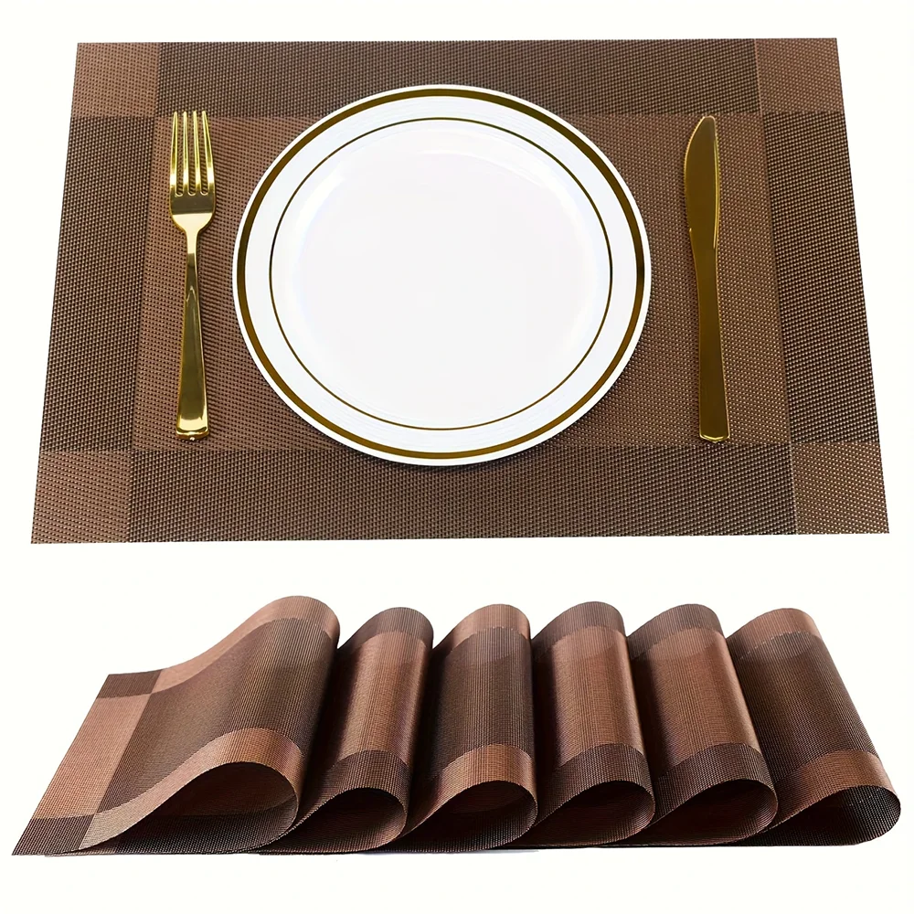 Heat-Resistant PVC Placemats – Washable, Non-Slip Table Protection Mats