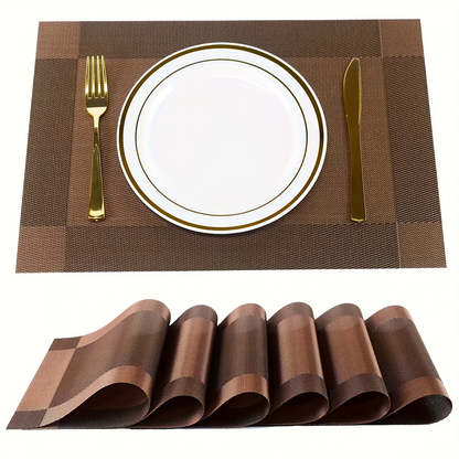 Heat-Resistant PVC Placemats – Washable, Non-Slip Table Protection Mats