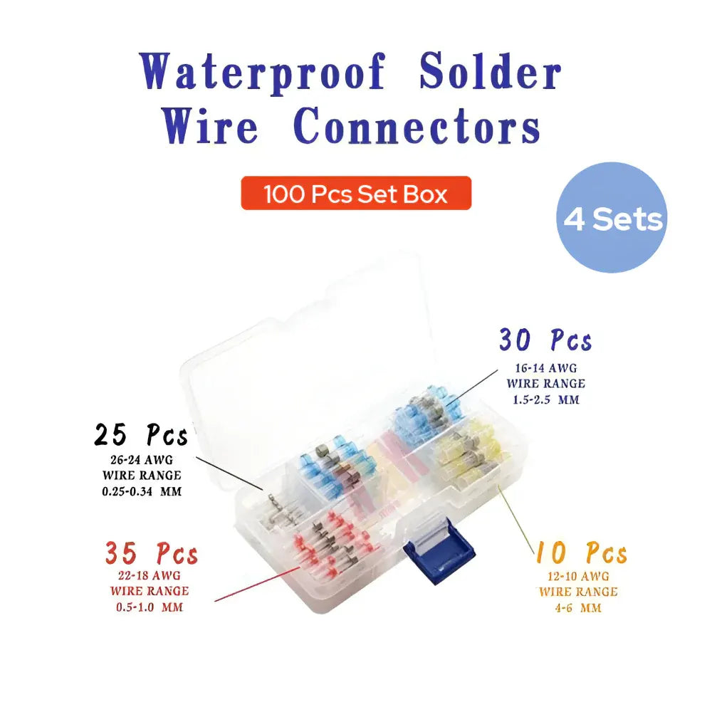 Heat Shrink Solder Sleeve Wire Connector Assortment Kit for Electrical Wiring