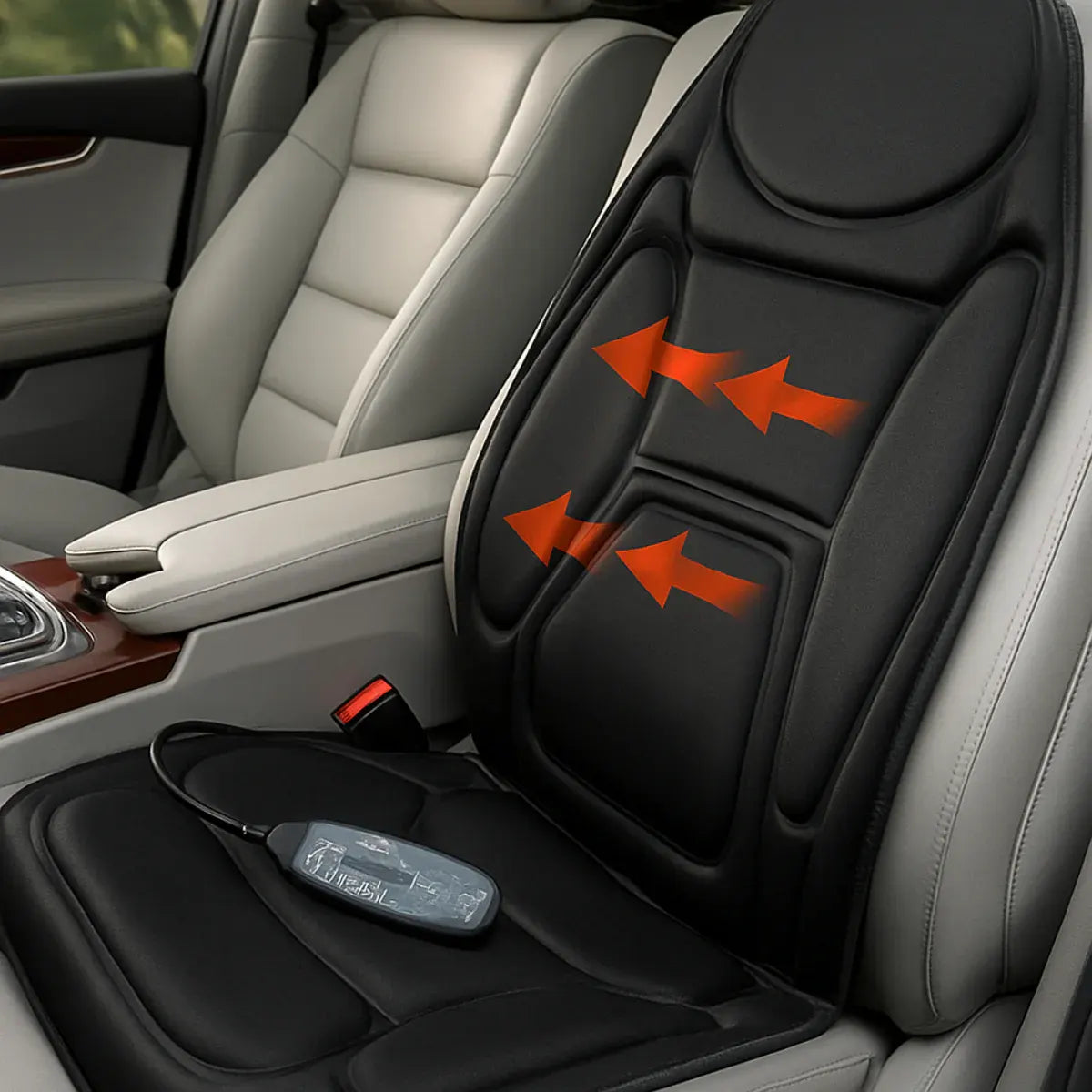 Heated Multi-Zone Massage Back Cushion for Car Seats & Chairs