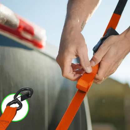 Heavy-Duty Retractable Cargo Tie-Down Straps with Hooks Set