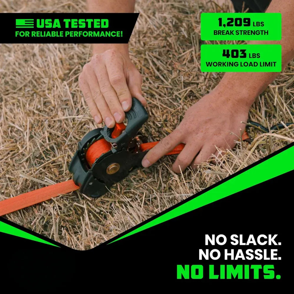 Heavy-Duty Retractable Cargo Tie-Down Straps with Hooks Set