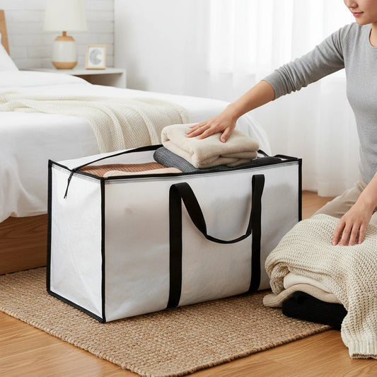 Heavy Duty Waterproof Zippered Storage Bags for Moving & Organization