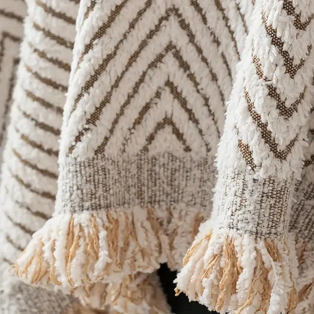 Herringbone Stripe Non-Slip Microfiber Sofa Slipcover Protector