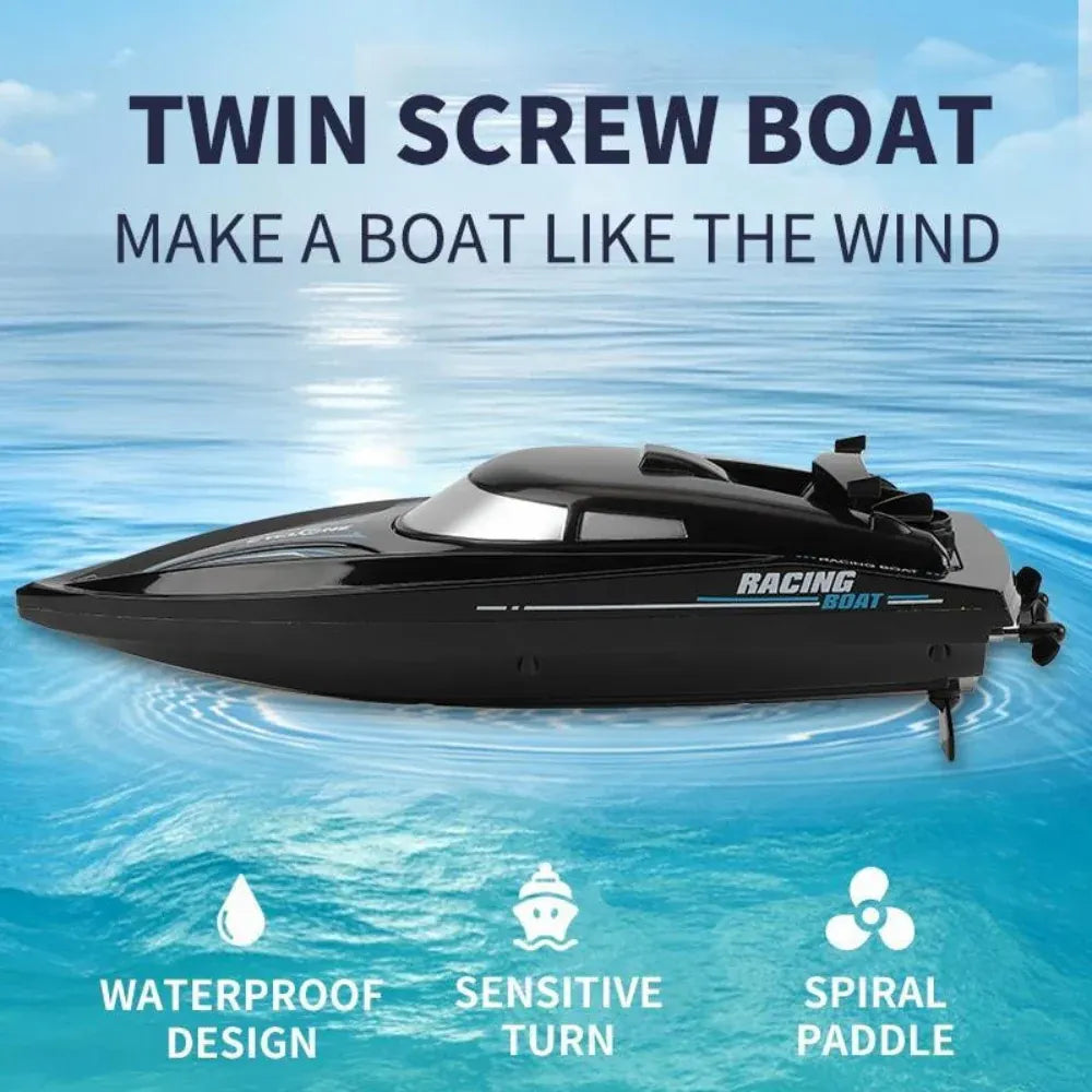 High-Speed RC Boat with Remote Control – Sharp Turning Racing Toy
