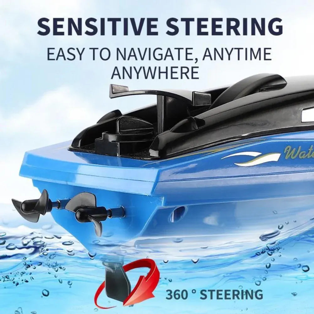 High-Speed RC Boat with Remote Control – Sharp Turning Racing Toy