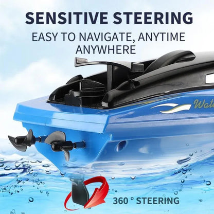 High-Speed RC Boat with Remote Control – Sharp Turning Racing Toy