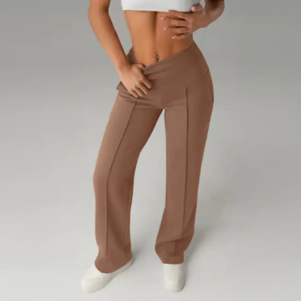 High-Waisted Flared Yoga Leggings for Women - Stretch Athletic Pants