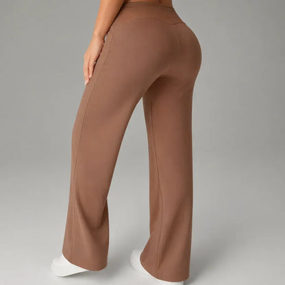 High-Waisted Flared Yoga Leggings for Women - Stretch Athletic Pants