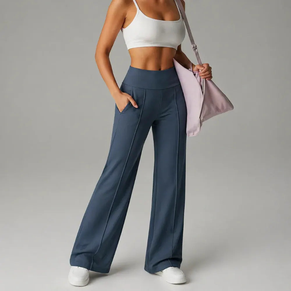 High-Waisted Flared Yoga Leggings for Women - Stretch Athletic Pants