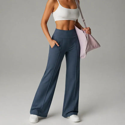 High-Waisted Flared Yoga Leggings for Women - Stretch Athletic Pants