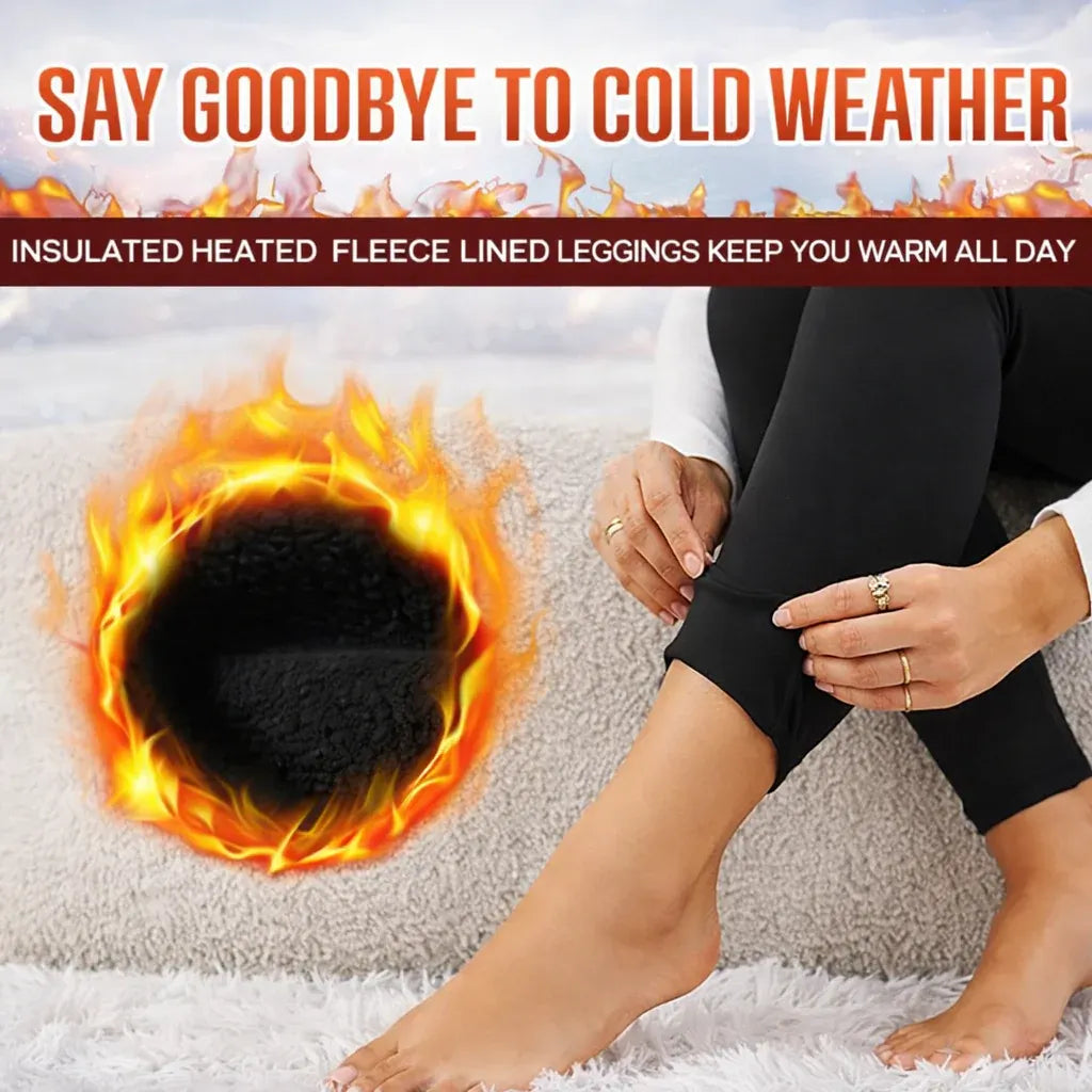 High-Waisted Fleece-Lined Leggings with Pockets for Winter Workouts