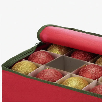 Holiday Decoration Storage Box with Ornament Dividers