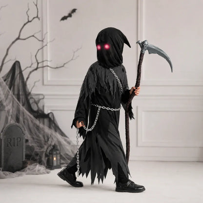 Hooded Grim Reaper Robe Halloween Costume Set