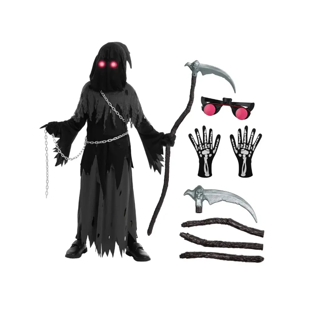 Hooded Grim Reaper Robe Halloween Costume Set