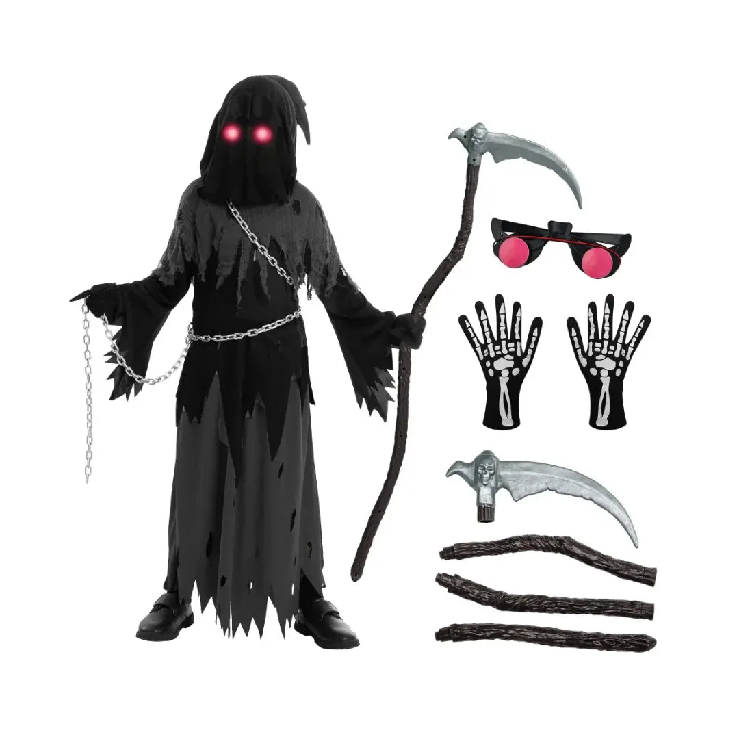 Hooded Grim Reaper Robe Halloween Costume Set