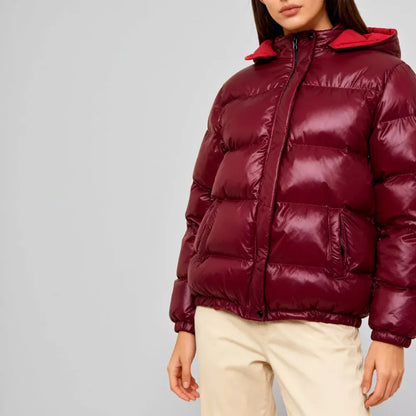 Hooded Insulated Puffer Coat for Women - Winter Outerwear