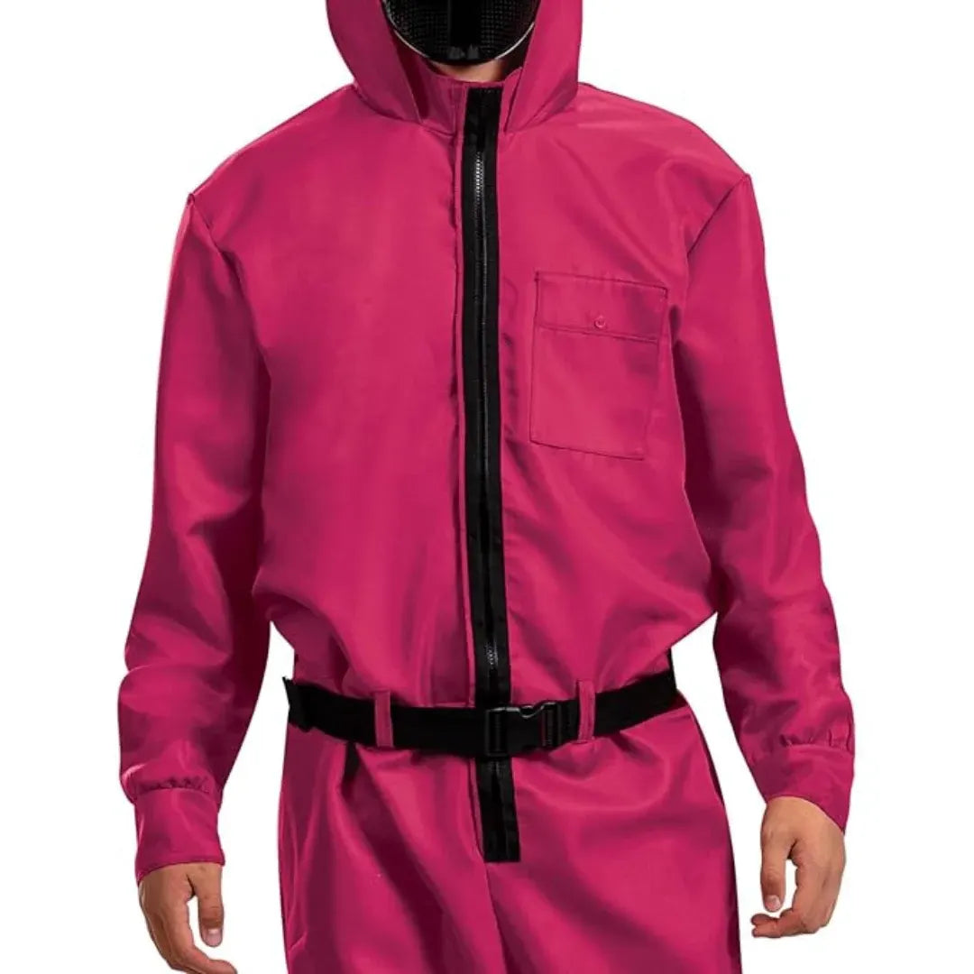 Hooded Jumpsuit & Mask Halloween Costume Outfit Set