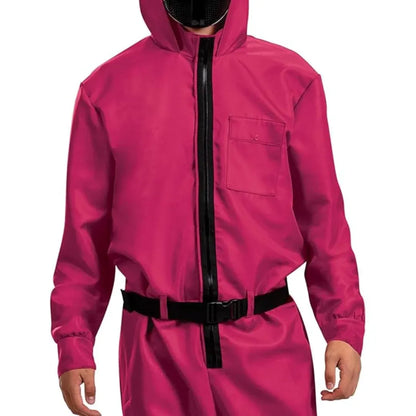 Hooded Jumpsuit & Mask Halloween Costume Outfit Set