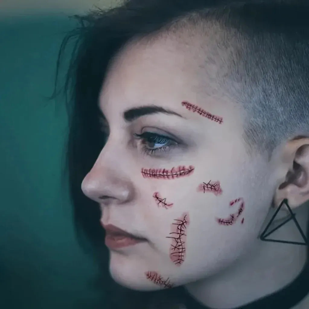 Horror Wound Effect Tattoos - Halloween Costume Accessory