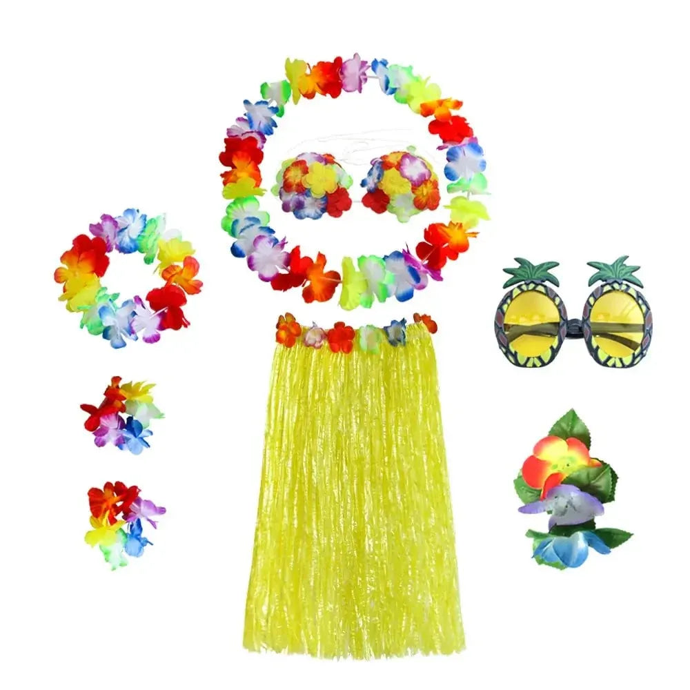 Hula Girl Tropical Party Costume Set for Halloween