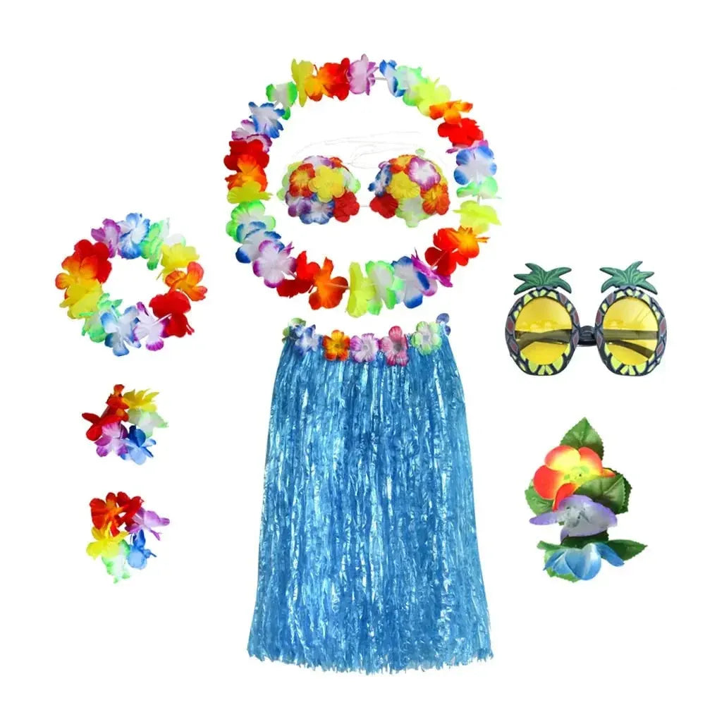 Hula Girl Tropical Party Costume Set for Halloween