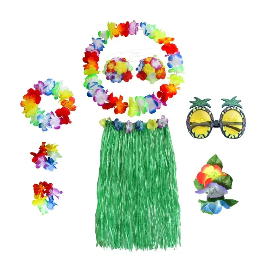 Hula Girl Tropical Party Costume Set for Halloween
