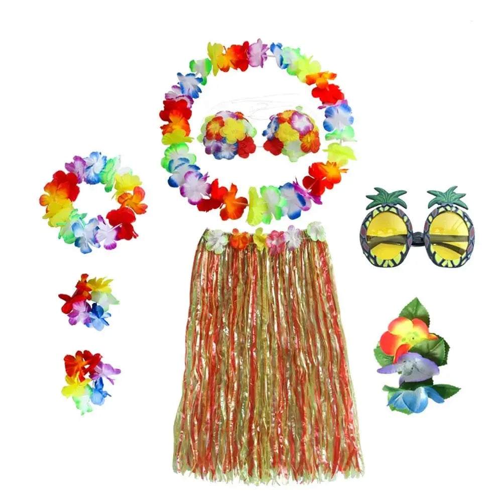 Hula Girl Tropical Party Costume Set for Halloween