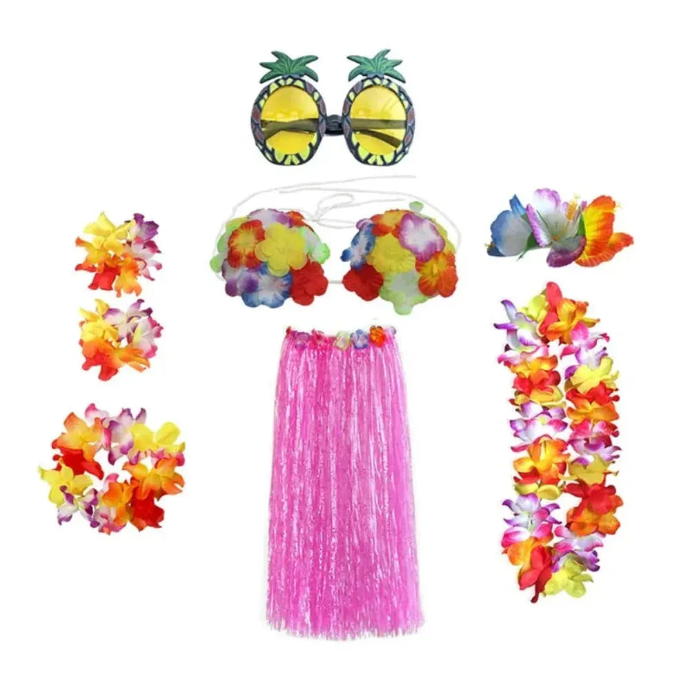Hula Girl Tropical Party Costume Set for Halloween