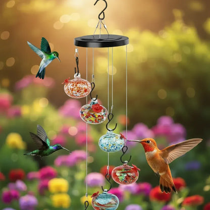 Hummingbird Wind Chime Garden Feeder Decoration