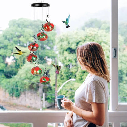 Hummingbird Wind Chime Garden Feeder Decoration
