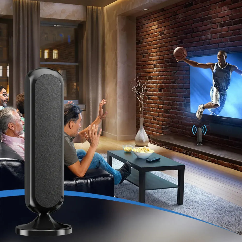 Indoor Digital TV Antenna with Signal Booster, Long Range 4K HD Reception