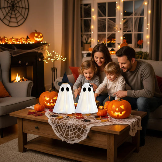 Indoor Halloween Ghost Figurine Decor Set