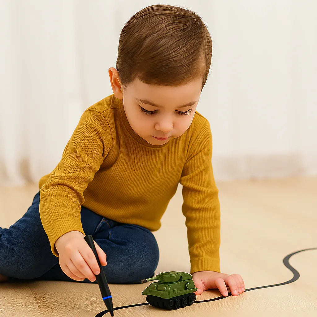 Inductive Toy Car Line-Tracking Drawing Play Set
