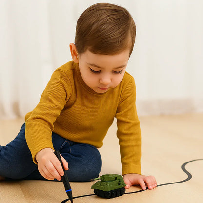Inductive Toy Car Line-Tracking Drawing Play Set