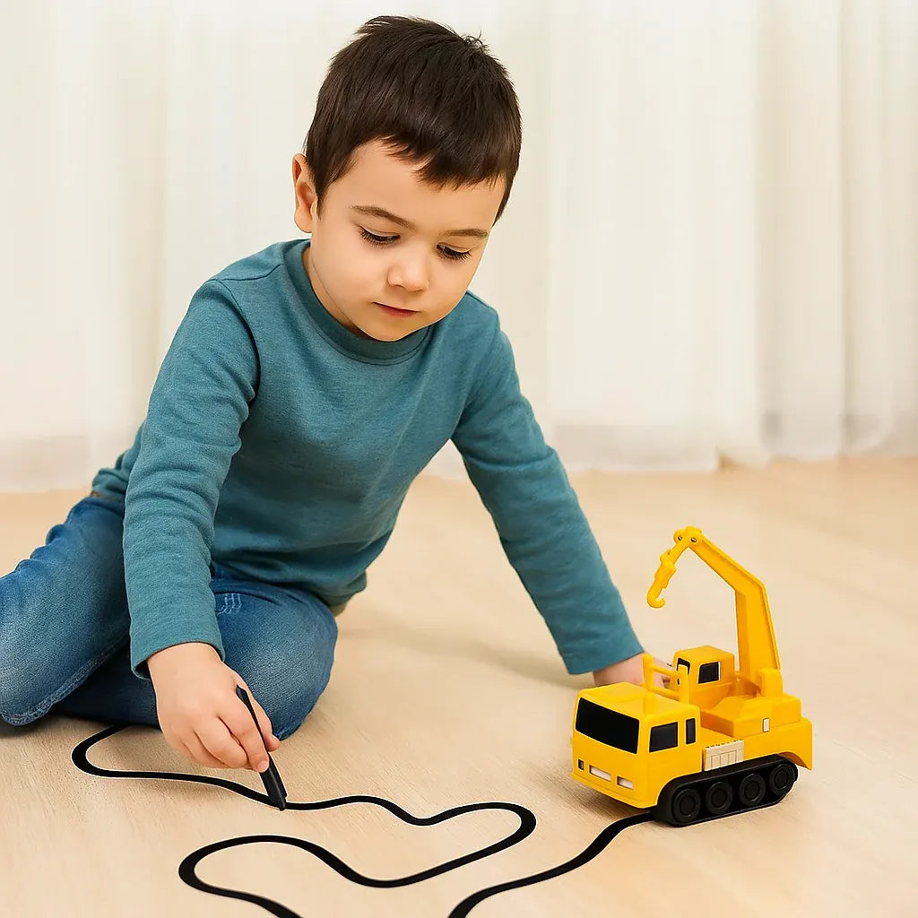 Inductive Toy Car Line-Tracking Drawing Play Set